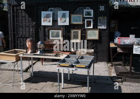 Bazar na Kole mit antiken Ständen aller Arten von gebrauchten Gemälden, Büchern, Fotografien, Besteck, Haushaltsgeräten, altes Spielzeug, gebrauchte Kleidung Stockfoto