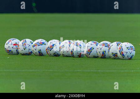 Offizielle Bälle Serie A 2024–2025 während des Spiels US Lecce gegen Atalanta BC, italienische Fußball Serie A in Lecce, Italien, 19. August 2024 Stockfoto