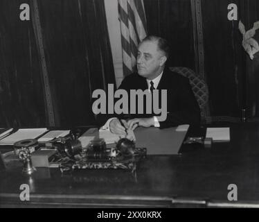 Präsident Franklin Delano Roosevelt. Weißes Haus, Washington, D.C., 31. Dezember 1934. Stockfoto