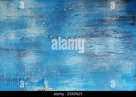 Textur Betonwand mit einer gemalten Schicht Putz, blaue Architektur abstrakt Hintergrund. Stockfoto