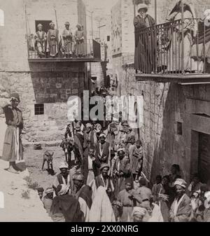 Das Leben in Palästina im späten 19. Und frühen 20. Jahrhundert. Eine Straße in Ramah, Palästina. Das Historische Palästina. Osmanisches Reich. 1890-1900 Stockfoto