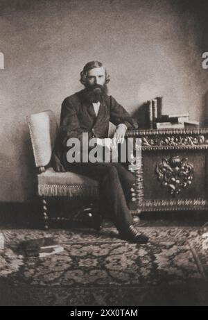 Vintage-Foto von Albrecht von Graefe. 1865 Friedrich Wilhelm Ernst Albrecht von Gräfe (1828–1870) war ein preußischer Pionier der deutschen Augenheilkunde. Stockfoto