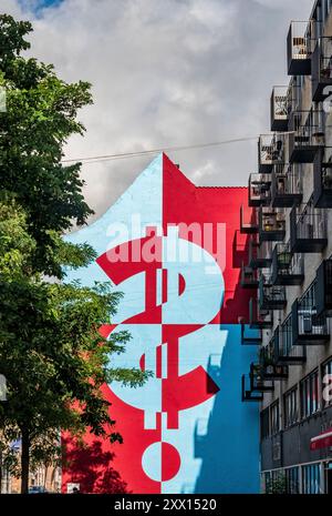 Ein Wandbild an einer Kopenhagener Mauer mit dem Symbol für Geld, Dollar, Euro Stockfoto