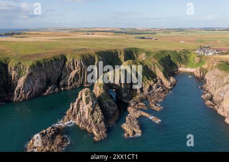 Bullers of Buchan Coast nahe Cruden Bay, Aberdeenshire, Schottland, Großbritannien. Stockfoto