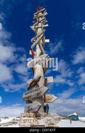 Ansichten der chilenischen Forschungsbasis Presidente Eduardo frei Montalva, Antarktis, Südmeer, Polarregionen Stockfoto