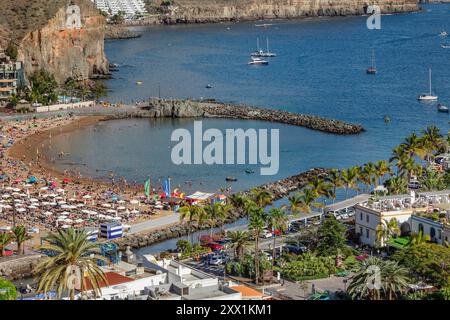 Strand von Puerto de Mogan, Gran Canaria, Kanarische Inseln, Spanien, Atlantik, Europa Stockfoto