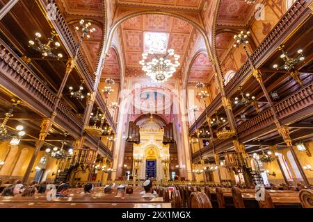 Innenbereich der Synagoge in der Straße von Dohany, Budapest, Ungarn, Europa Stockfoto