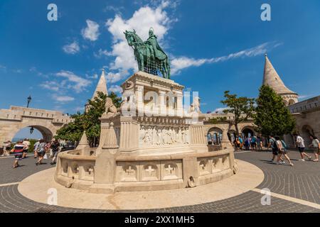 Fisherman's Bastion plaza, UNESCO-Weltkulturerbe, Budapest, Ungarn, Europa Stockfoto