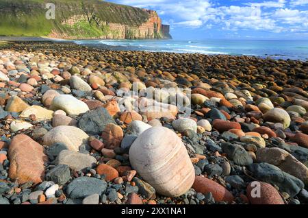 Kieselstrand, Rackwick Bay, Hoy, Orkney Islands, Schottland, Vereinigtes Königreich, Europa Stockfoto