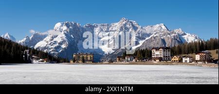 Misurina und Monte Cristallo Panorama, Dolomiten, Belluno, Italien, Europa Stockfoto
