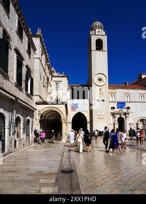 Dubrovnik Glockenturm, Dubrovnik, Kroatien, Europa Stockfoto