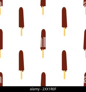 Flaches Eis mit Schokolade Stock Vektor