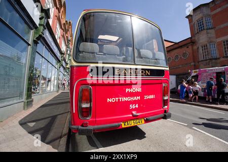 Classic retired British bus on display Stock Photo