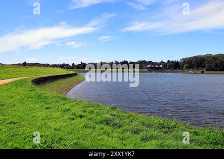 Gewundener Pfad um den Lisvane Stausee bei „Llanishen & Lisvane Stauseen“. Vom August 2024. Sommer Stockfoto