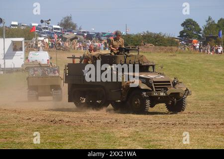 M3 White Halftrack 4063175 auf Parade bei Yorkshire Wartime Experience in Hunsworth, West Yorkshire, Großbritannien Stockfoto