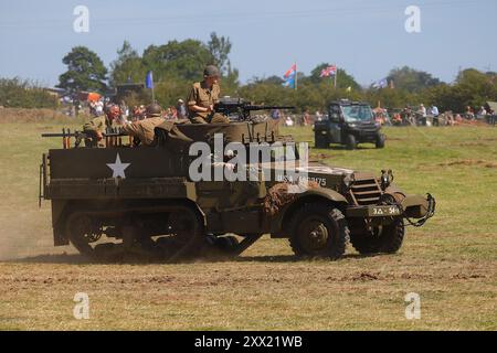 M3 White Halftrack 4063175 auf Parade bei Yorkshire Wartime Experience in Hunsworth, West Yorkshire, Großbritannien Stockfoto