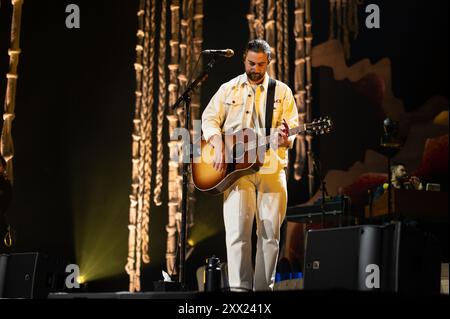 London, Vereinigtes Königreich. August 2024. Noah Kahan spielt die erste von zwei Shows in einer vollgepackten O2 Arena. Cristina Massei/Alamy Live News Stockfoto