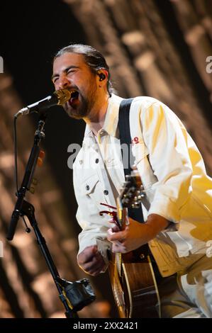 London, Vereinigtes Königreich. August 2024. Noah Kahan spielt die erste von zwei Shows in einer vollgepackten O2 Arena. Cristina Massei/Alamy Live News Stockfoto