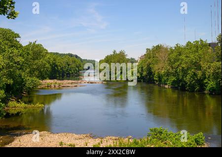 Szene in Manayunk am Schuylkill River Stockfoto