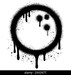 Lackiertes Graffiti Bowling-Symbol, isoliert mit weißem Hintergrund gesprüht. Stock Vektor