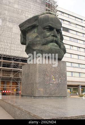 Karl-Marx-Denkmal, Bildhauerei von Lev Kerbel, 1971 in Chemnitz eingeweiht Stockfoto