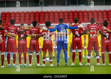 Barcelos, Portugal. August 2024. Das Team von Gil Vicente im Spiel der Liga Portugal zwischen den Teams von Gil Vicente FC und AVS im Estadio Cidade de Barcelos Gil Vicente FC gewann 4-2 Credit: SOPA Images Limited/Alamy Live News Stockfoto