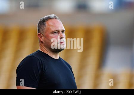 Barcelos, Portugal. August 2024. Vitor Campelos (AVS) wurde im Spiel der Liga Portugal zwischen den Teams Gil Vicente FC und AVS im Estadio Cidade de Barcelos Gil Vicente FC in Aktion gesehen und gewann 4-2 Credit: SOPA Images Limited/Alamy Live News Stockfoto