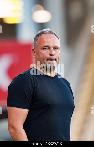 Barcelos, Portugal. August 2024. Vitor Campelos (AVS) wurde im Spiel der Liga Portugal zwischen den Teams Gil Vicente FC und AVS im Estadio Cidade de Barcelos Gil Vicente FC in Aktion gesehen und gewann 4-2 Credit: SOPA Images Limited/Alamy Live News Stockfoto