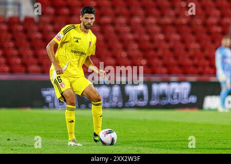 Barcelos, Portugal. August 2024. Baptiste Roux (AVS) wurde im Spiel der Liga Portugal zwischen den Teams Gil Vicente FC und AVS im Estadio Cidade de Barcelos Gil Vicente FC in Aktion gesehen und gewann 4-2 Credit: SOPA Images Limited/Alamy Live News Stockfoto