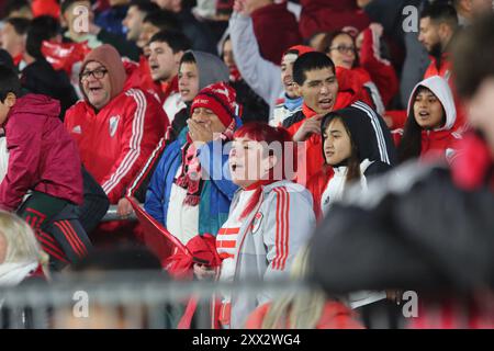 Argentinien. August 2024. Buenos Aires, 21.08.2024: Fans von River Plate während des Spiels um die 16. Runde des Libertadores Cup im Mas Monumental Stadium ( Credit: Néstor J. Beremblum/Alamy Live News) Stockfoto