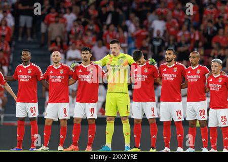 Lissabon, Portugal. August 2024. Team von SL Benfica im Spiel der Liga Portugal zwischen den Teams SL Benfica und Casa Pia AC im Estadio da Luz SL Benfica gewann 3-0 (Foto: Maciej Rogowski/SOPA Images/SIPA USA) Credit: SIPA USA/Alamy Live News Stockfoto