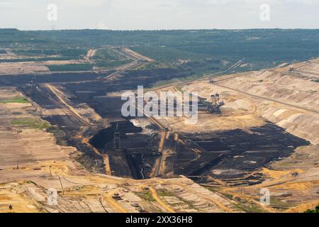Tagebau Hambach (Tagebau Hambach), ein großer Tagebau in Niederzier und Elsdorf, Nordrhein-Westfalen, Deutschland, Kohlebergbau Stockfoto