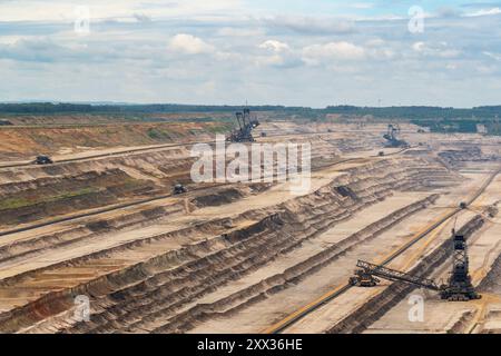 Tagebau Hambach (Tagebau Hambach), ein großer Tagebau in Niederzier und Elsdorf, Nordrhein-Westfalen, Deutschland, Kohlebergbau Stockfoto