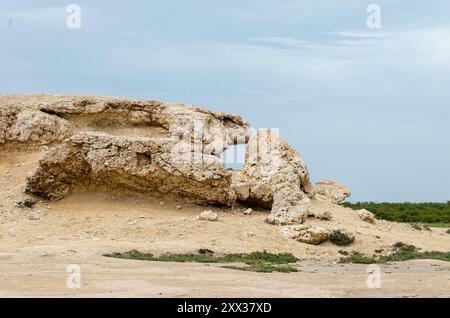 Kalksteinhügel auf Purple Island bei Al Khor in Katar Stockfoto