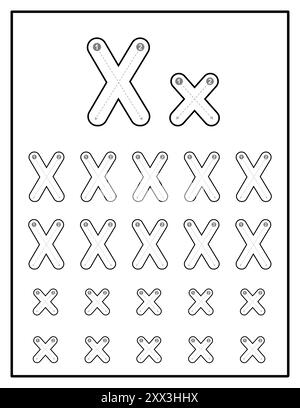 Arbeitsblätter für alphabetische Nachverfolgung für Kinder mit Groß- und Kleinbuchstaben Übungsseiten mit Buchstabe C Stock Vektor