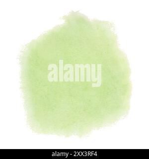 Hellgrüner Aquarellfleck, abstrakter Fleck, Füllung, handgezeichnet für Tapeten, Textilien, Logo, Muster, Druck, Posterdesign. Stockfoto