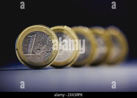 Berlin, Deutschland. August 2024. 1-Euro-Münzen. Berlin, 22. August 2024. Quelle: dpa/Alamy Live News Stockfoto