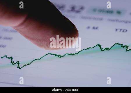 Berlin, Deutschland. August 2024. Der Kurs des DAX (deutscher Aktienindex) wird auf einem Display angezeigt. Berlin, 22. August 2024. Quelle: dpa/Alamy Live News Stockfoto