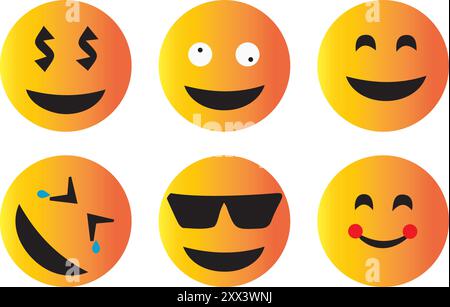 Emoji-Vektoren Stock Vektor