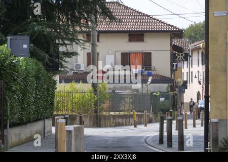 Haus in der Via Castagnete, wo ein möglicher Zeuge am Abend und zur Zeit des Verbrechens auf einer Terrasse neben der Straße des Mordes gesehen wurde. Stockfoto