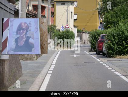 Haus in der Via Castagnete, wo ein möglicher Zeuge am Abend und zur Zeit des Verbrechens auf einer Terrasse neben der Straße des Mordes gesehen wurde. Stockfoto