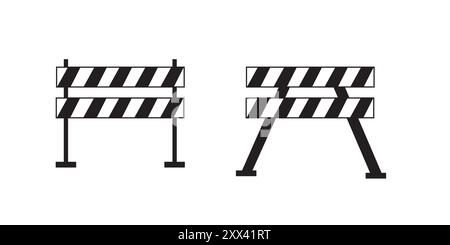 Symbol Für Hindernisbegrenzungslinie. Sicherheitsblockade-Symbol in Schwarz-weiß. Stock Vektor