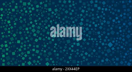 Verschiedene farbenfrohe Muster mit zufällig platzierten, zufälligen und ausgerichteten Quadraten - Textur, Hintergrund, Designelement im bearbeitbaren Vektorformat Stock Vektor