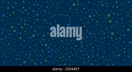 Verschiedene farbenfrohe Muster mit zufällig platzierten, zufälligen und ausgerichteten Quadraten - Textur, Hintergrund, Designelement im bearbeitbaren Vektorformat Stock Vektor