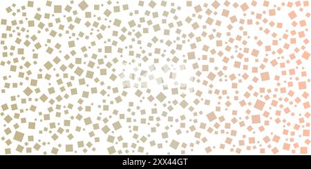 Verschiedene farbenfrohe Muster mit zufällig platzierten, zufälligen und ausgerichteten Quadraten - Textur, Hintergrund, Designelement im bearbeitbaren Vektorformat Stock Vektor