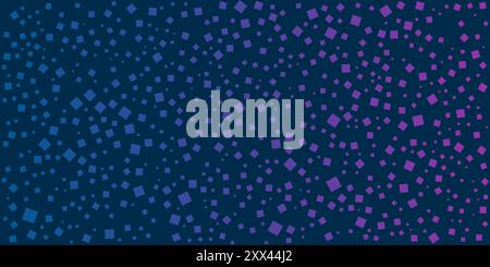 Verschiedene farbenfrohe Muster mit zufällig platzierten, zufälligen und ausgerichteten Quadraten - Textur, Hintergrund, Designelement im bearbeitbaren Vektorformat Stock Vektor