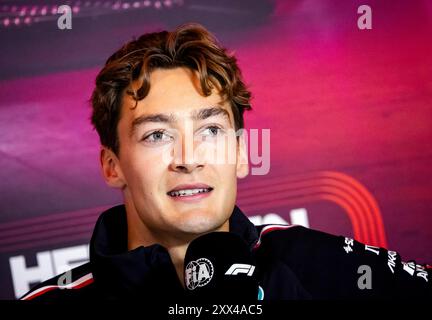 ZANDVOORT - George Russell (Mercedes) während der Pressekonferenz auf dem Zandvoort Circuit vor dem Großen Preis der Niederlande. ANP SEM VAN DER WAL Stockfoto