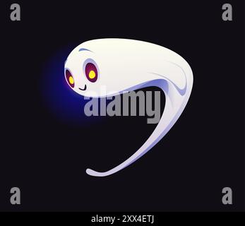 Nummer sieben Halloween-Geister-Schriftart, gruselige Schriftart, gruseliger Horror-böse Schriftart, gruseliges Monster-Alphabet. 7 numerische Typografie-Zeichen in Form eines lächelnden Zeichentrickers. Vektorarithmetisches Symbol für die Kindererziehung Stock Vektor