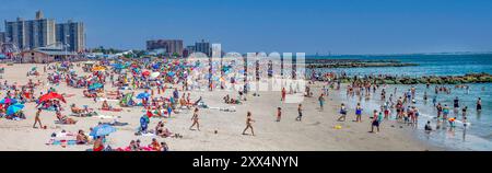 Der Strand auf Coney Island in New York City Stockfoto