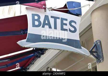 Ladenschild für Bates hat Shop, Jermyn Street, London Stockfoto